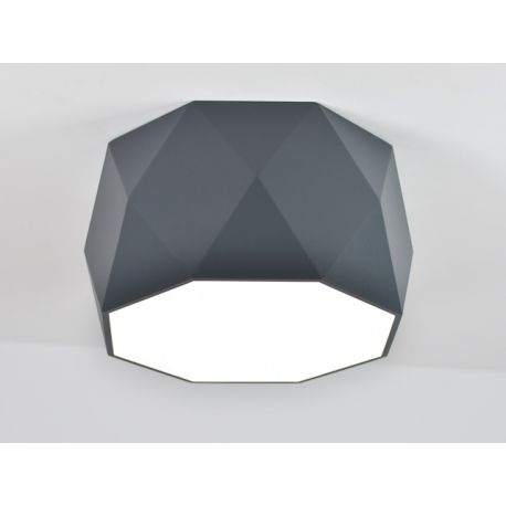 Nowoczesny szary plafon LED MINIMALISMO w wersji XLH o oryginalnym geometrycznym kształcie