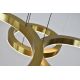 Designerska lampa led Modena z trzema złotymi ringami o mocy 90W z ciepłą barwą 3500K