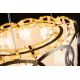 Stylowy żyrandol Ofelia ze szklanymi abażurami złoty