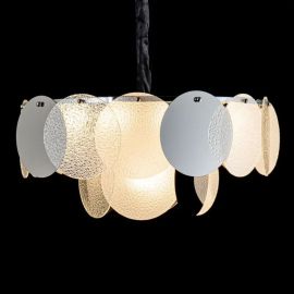 Nowoczesna lampa Wanesa z ozdobnym kloszem srebrna