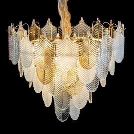 Stylowy żyrandol Filomena ze szklanymi abażurami handmade